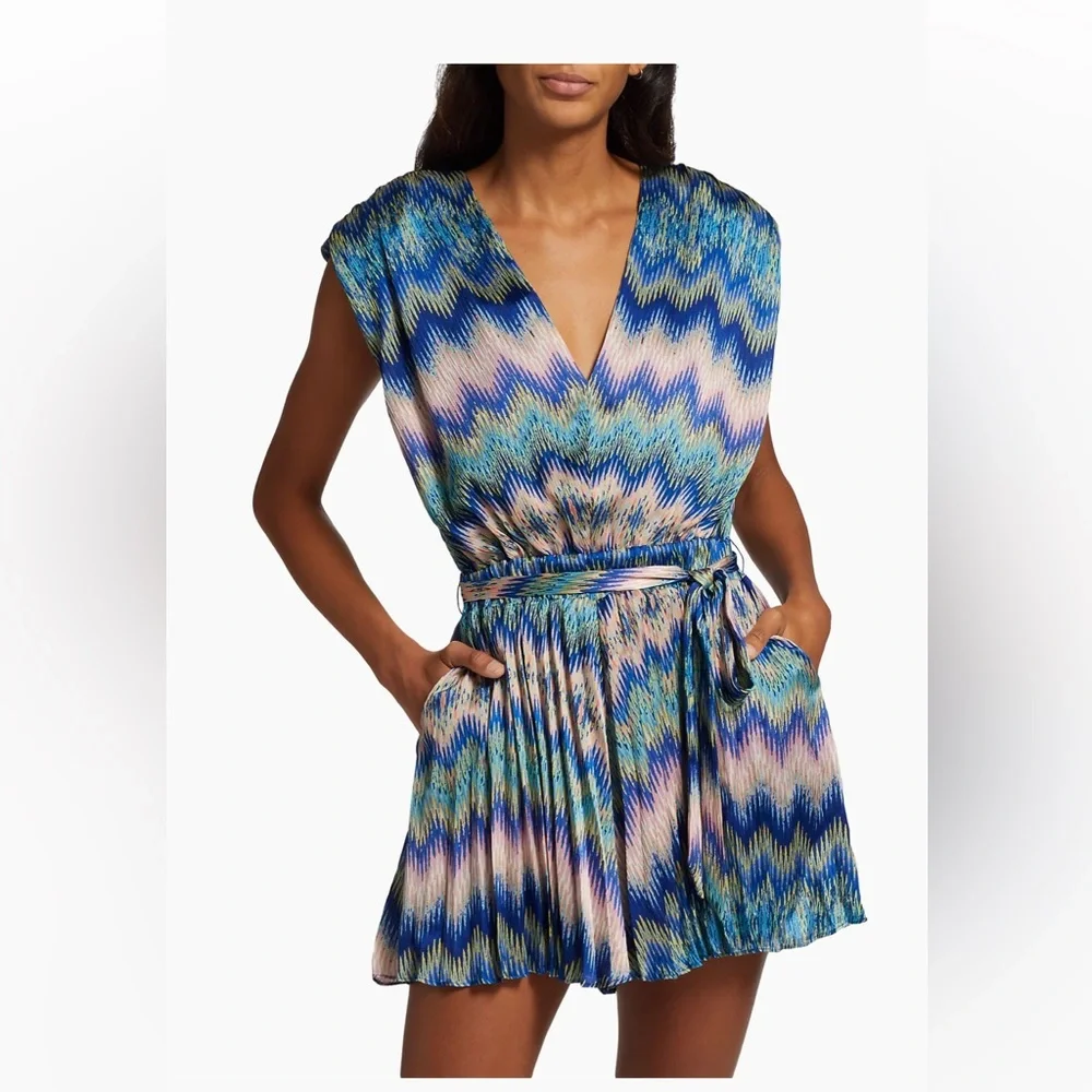 Ramy Brook Goldie Chevron Sleeveless Romper - Picture 3 of 8